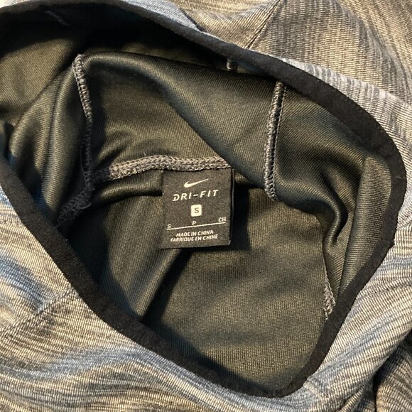 Nike Gray Large Black Swoosh Dri Fit Athletic Men's Cowl Hoodie Size Small - Picture 3 of 5